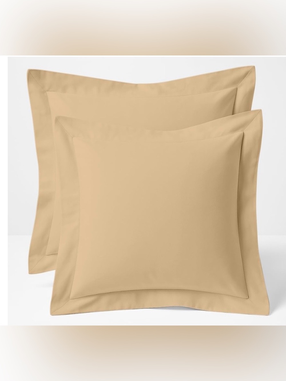 Pillow Shams 100% Organic Cotton SQUARE 24x24” TAN (2-pack)